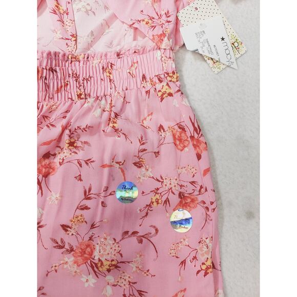 BEBPOP XS juniors pink floral short sleeve cutout romper NWT B126 - Picture 8 of 10